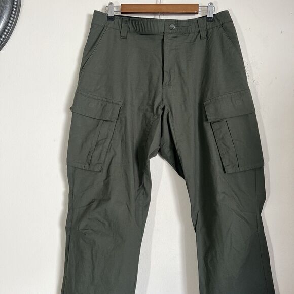 BYLT Men’s Green Cargo Pants 34X32 Cotton Spandex NEW - Picture 2 of 7